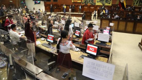 El Pleno de la Asamblea, durante la votación para la Ley de Inversiones, el 24 de marzo de 2022.