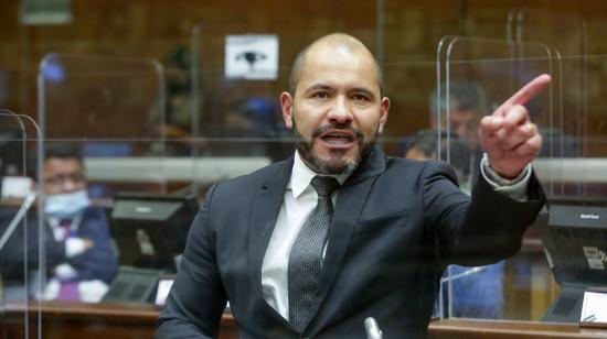 El asambleísta Alejandro Jaramillo (ID), en el Pleno de la Asamblea el 12 de octubre de 2021.