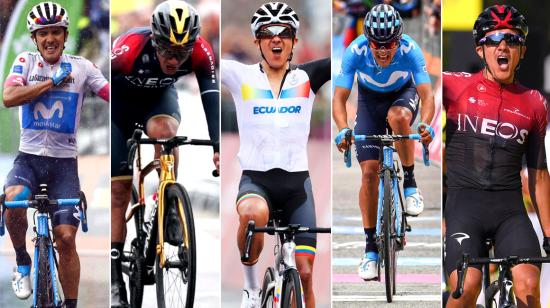 Imágenes de las cinco victorias más destacadas del carchense Richard Carapaz como ciclista profesional. 