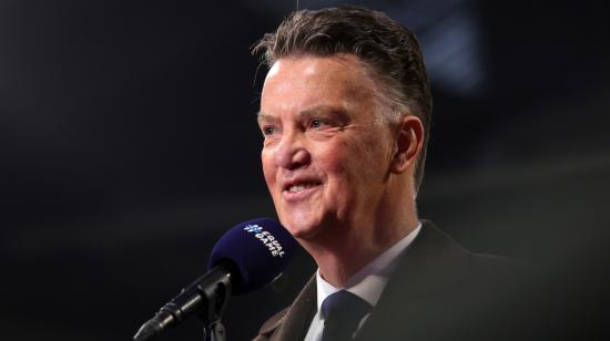 Luis Van Gaal, durante una rueda de prensa, el 29 de marzo de 2022. 