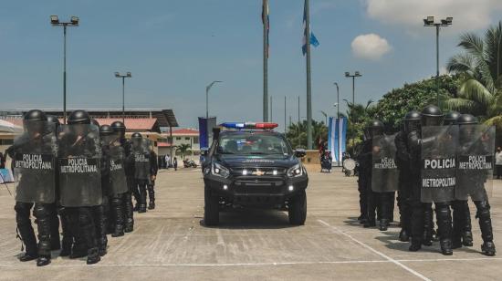 Incorporación de 31 agentes de policía élite, que se suma a los patrullajes de las calles de Guayaquil. Toma de la ceremonia de graduación, el 1 de abril de 2022.