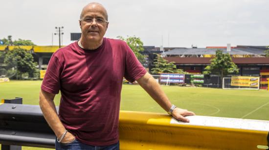 Jorge Célico, después de un entrenamiento con Barcelona en el Estadio Banco Pichincha, el 30 de marzo de 2022.