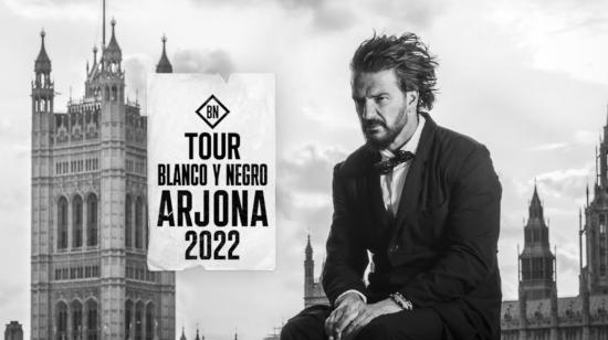 Ricardo Arjona se presentará en Quito y Guayaquil, como parte de su gira denominada 'Blanco y Negro'.