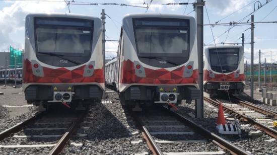 Trenes del Metro de Quito en la estación Quitumbe, el 7 de abril de 2022.