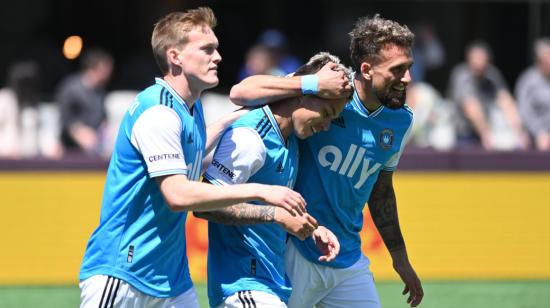 Jordy Alcívar, celebrando su gol con el Charlotte ante el Atlanta United, el 10 de abril de 2022.