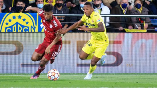 Pervis Estupiñán, del Villarreal, en el partido de ida ante el Bayern Múnich, el 6 de abril de 2022.