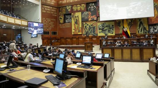 El Pleno de la Asamblea, este 12 de abril de 2022, durante el primer debate de la Ley para el uso legítimo de la fuerza.