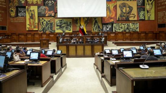 El Pleno de la Asamblea, este 12 de abril de 2022, durante el primer debate de la Ley para el uso legítimo de la fuerza.