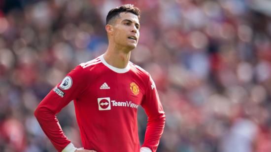 Cristiano Ronaldo del Manchester United durante el partido de la Premier League inglesa entre Manchester United vs Norwich en Old Trafford, el 16 de abril de 2022.