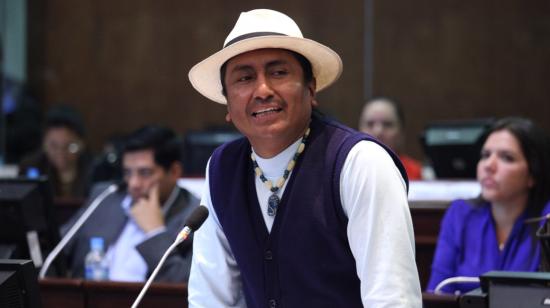 Rodrigo Collaguazo, exasambleísta, durante el debate de la Ley de Recursos Hídricos, el 24 de junio de 2014.