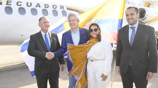 El presidente Guillermo Lasso a su arribo a Israel, el 9 de mayo de 2022.