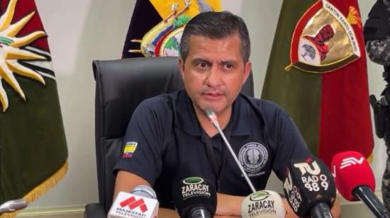 Pablo Ramírez, director del SNAI, en la rueda de prensa sobre la matanza en la cárcel de Santo Domingo, el 9 de mayo de 2022.