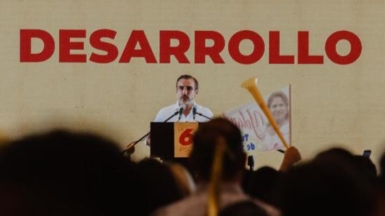 El presidente provincial del PSC, Vicente Taiano Basante, en un encuentro con las juventudes del partido en Guayaquil, el 14 de mayo de 2022.