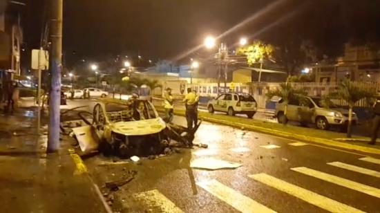 Un coche bomba explotó en Esmeraldas, al frente de una unidad educativa, 19 de mayo de 2022.