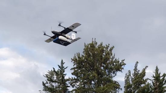 Uno de los drones que utiliza un hospital de Quito para entregar medicinas, 21 de mayo de 2022.