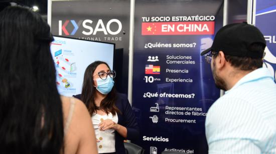 Stand de negocio de la ExpoChina 2022 en Guayaquil, 19 de mayo de 2022.