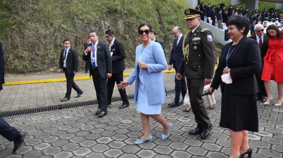 La presidenta de la Asamblea, Guadalupe Llori, a su llegada a la conmemoración de la Batalla de Pichincha, este 24 de mayo de 2022.