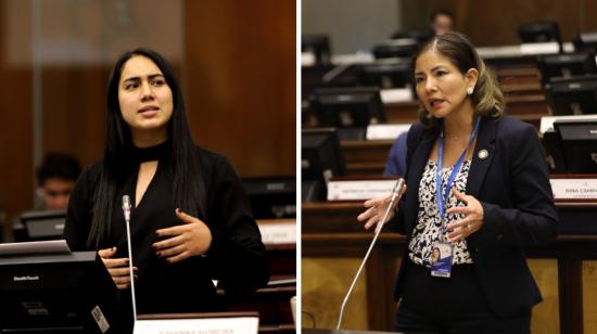 Las asambleístas Johanna Morerira (ex ID) y Nathalie Arias (BAN) tuvieron un incidente en la sesión del 2 de junio de 2022.