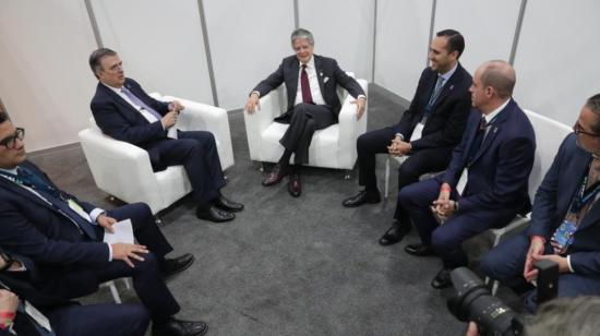 El presidente Guillermo Lasso se reunió con el canciller de México, Marcelo Ebrard, en Los Ángeles, Estados Unidos, el 9 de junio de 2022, para avanzar en un acuerdo comercial con ese país.