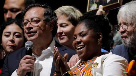 El presidente electo de Colombia, Gustavo Petro, en su primera intervención tras ganar las elecciones presidenciales, el 19 de junio de 2022.
