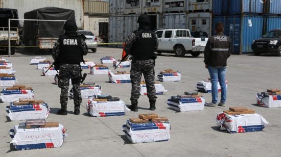 Droga incautada en el puerto de Guayaquil, 17 de junio de 2022.