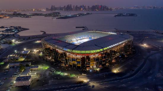 Vista aérea del Estadio 974, una de las ocho sedes del Mundial de Catar 2022.