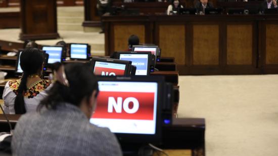 Imagen referencial de una votación en el Pleno de la Asamblea.