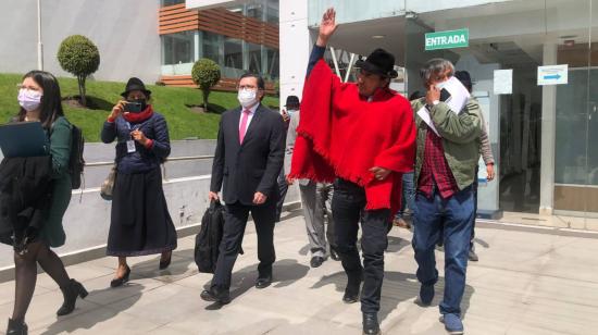 Leonidas Iza, presidente de la Conaie, en el Complejo Judicial de Latacunga. 4 de julio de 2022