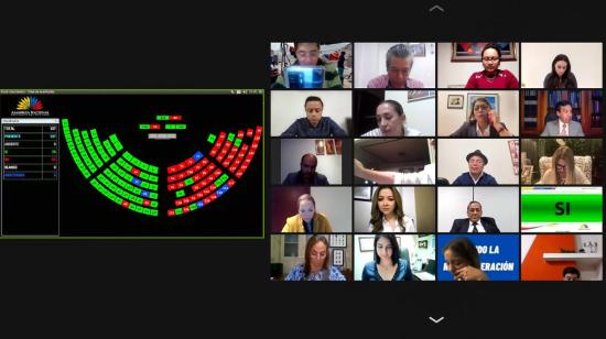 Votación en el Pleno de la Asamblea el pedido de destitución del presidente de la República. Quito, 6 de julio de 2021