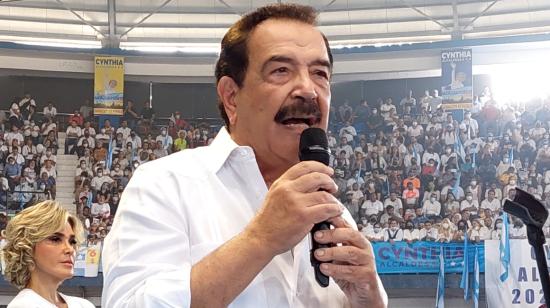 El exalcalde Jaime Nebot durante el evento de presentación de Cynthia Viteri como precandidata para la Alcaldía de Guayaquil, el 25 de mayo de 2022.