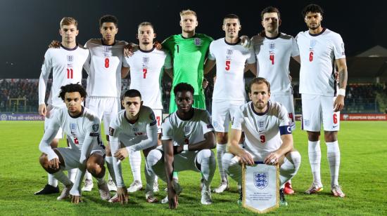 La selección de Inglaterra en el partido ante San Marino, el 15 de noviembre de 2021.