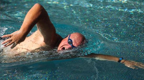 Martin Strel, durante un entrenamiento para una competencia en Dubai, en noviembre de 2021.