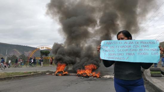 Manifestantes en San Antonio de Pichincha, en Quito, el 20 de junio de 2022. 