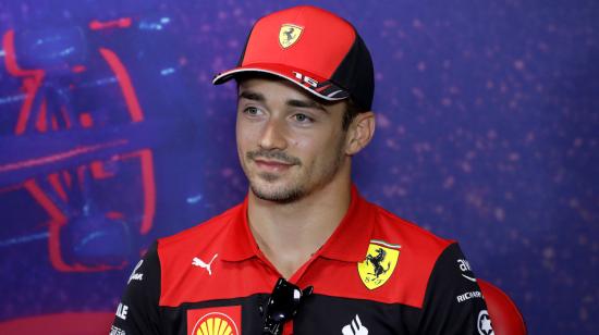 El piloto Charles Leclerc durante la rueda de prensa del Gran Premio de Francia en Le Castellet, el 21 de julio de 2022.