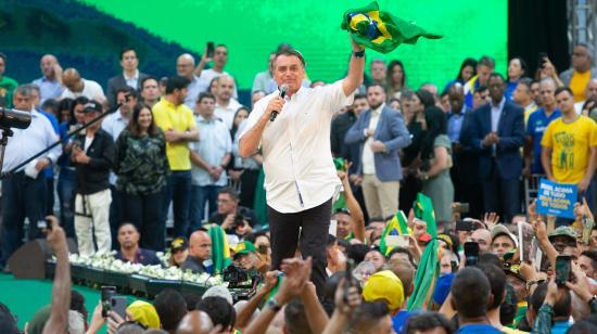 El actual presidente de Brasil, Jair Bolsonaro, en un acto político en Río, el 24 de julio de 2022. 