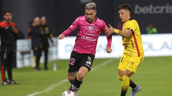 Jonatan Bauman, de Independiente del Valle, en el partido ante Barcelona, en Sangolquí, el 30 de julio de 2022.