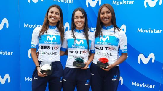 Natalia Vásquez, Ana Vivar y Marcela Peñafiel, en Quito, el 16 de agosto de 2022.