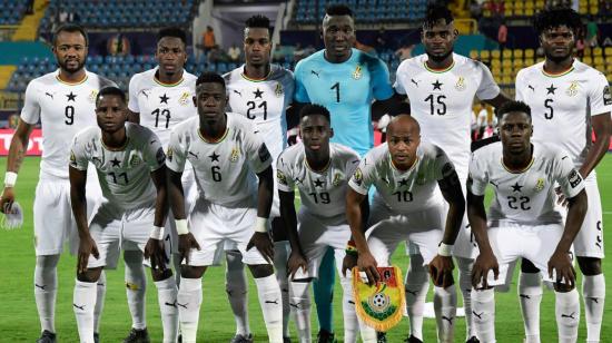 Los futbolistas de Ghana posan para una foto antes de un partido por las Eliminatorias Africanas, en 2021.