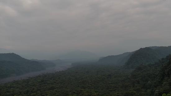 Imagen del volcán Sangay, captada por el monitoreo del Instituto Geofísico, el 28 de agosto de 2022.