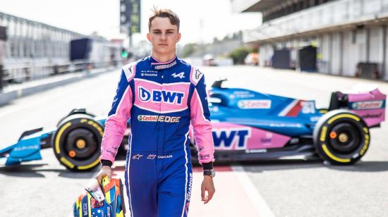 Oscar Piastri, con el equipo de Alpine, el 12 de marzo de 2022.