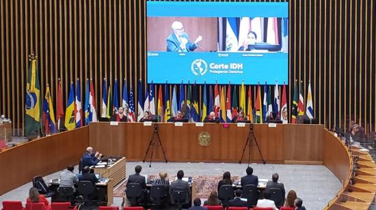 La Corte Interamericana de Derechos Humanos (CorteIDH) durante su sesión en Brasil, el 23 de agosto de 2022.
