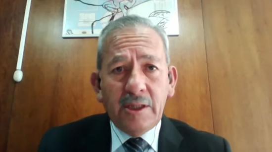 Carlos Aguinaga, exvocal del TSE, durante su declaración ante la Corte IDH, el 8 de septiembre de 2022.