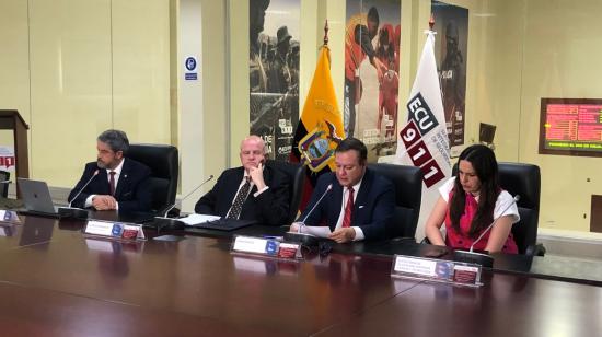 Autoridades del COE Nacional durante una rueda de prensa, el 13 de septiembre de 2022.