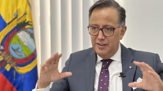 Diego Ordóñez, secretario de Seguridad del Estado, durante una entrevista con PRIMICIAS, el 14 de septiembre de 2022.