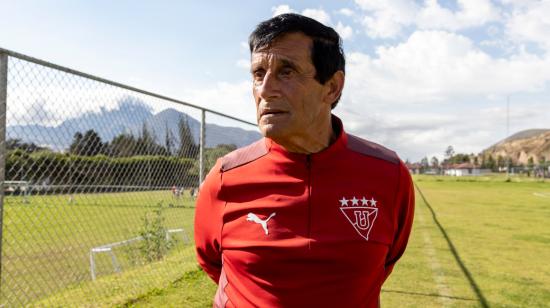 Óscar Zubía, en el complejo deportivo de Liga de Quito, en Pomasqui. 