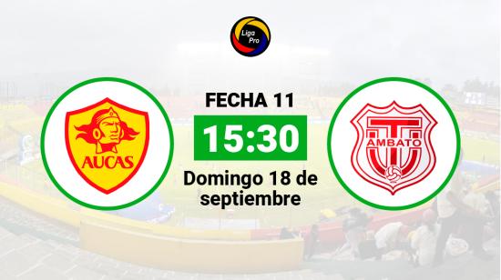 Aucas se enfrenta a Técnico Universitario el domingo 18 de septiembre desde las 15:30.