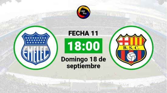 Emelec se enfrenta a Barcelona el domingo 18 de septiembre desde las 18:00.