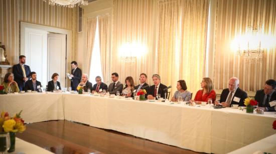 El presidente Guillermo Lasso se reunió el 19 de septiembre de 2022 con representantes de empresas de Estados Unidos en Nueva York.