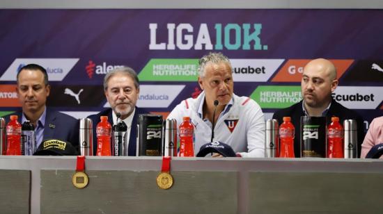 Esteban Paz, dirigente del cuadro capitalino, durante la presentación del Liga 10k, el 20 de septiembre de 2022.