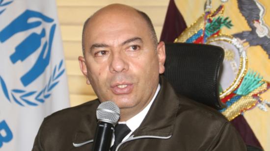 El general Fausto Olivo, director de Investigaciones de la Policía, en una rueda de prensa el 25 de marzo de 2022.